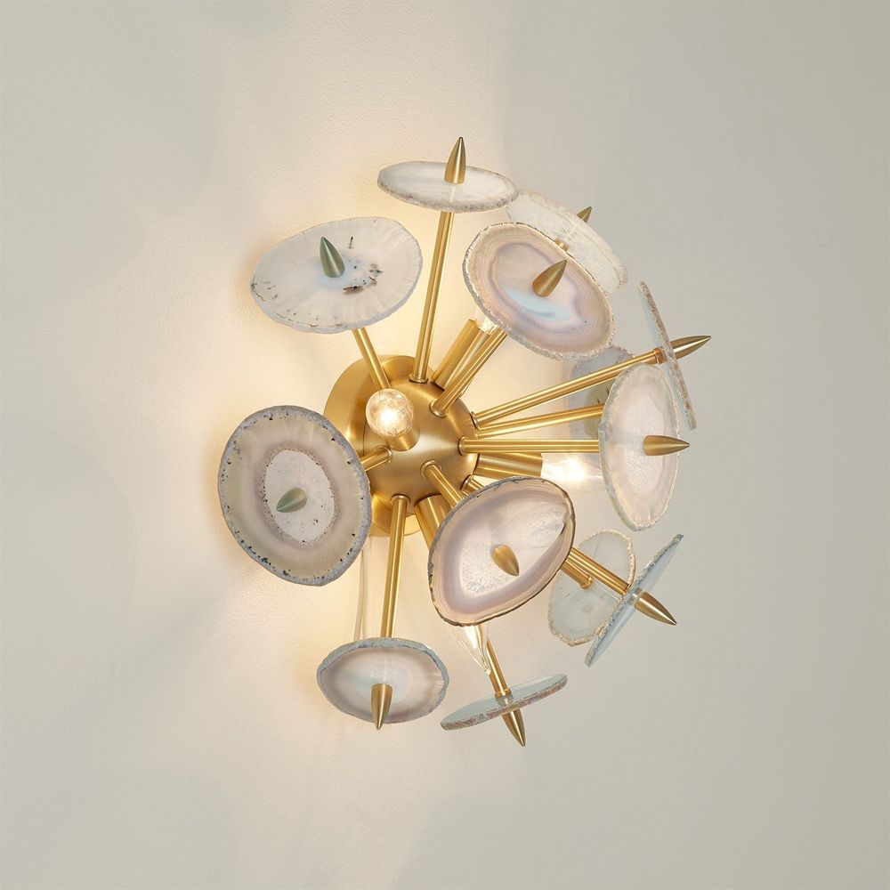 Wall Lighting Agate Burst Sconce-Satin Brass