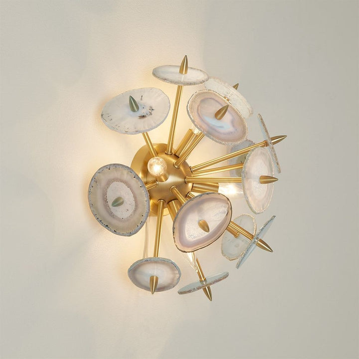 Wall Lighting Agate Burst Sconce-Satin Brass