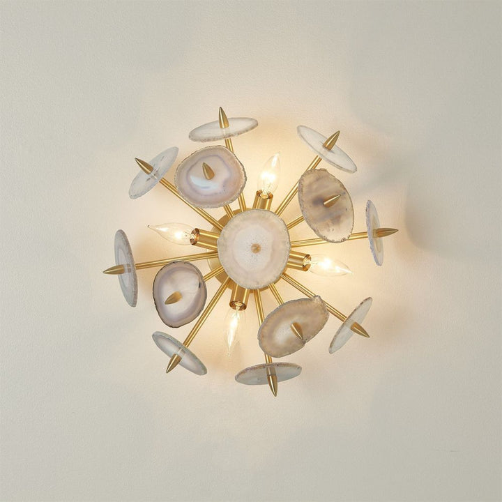 Wall Lighting Agate Burst Sconce-Satin Brass