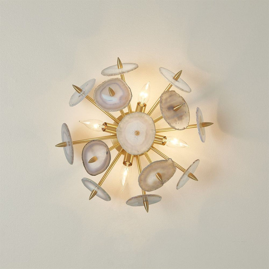 Wall Lighting Agate Burst Sconce-Satin Brass