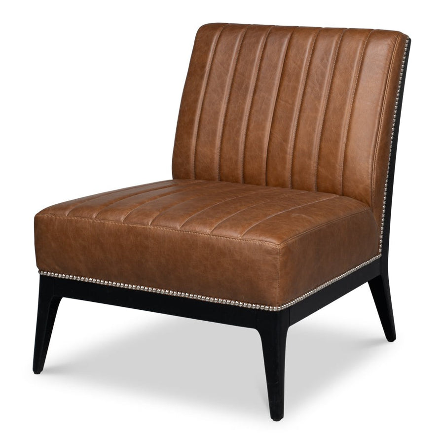 Agave Slipper Chair In Distilled Leather-SARREID-SARREID-53897-Lounge Chairs-1-France and Son