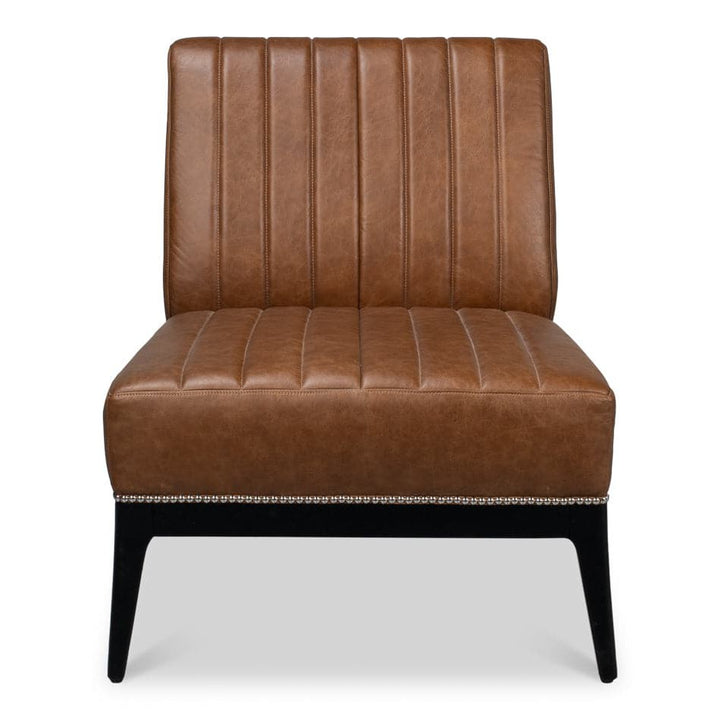 Agave Slipper Chair In Distilled Leather-SARREID-SARREID-53897-Lounge Chairs-2-France and Son