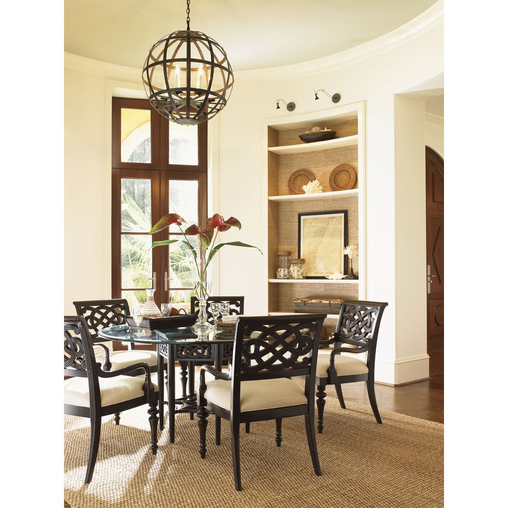 Dining Tables Sugar And Lace Dining Table With 60 Inch Glass Top - Kona Blend