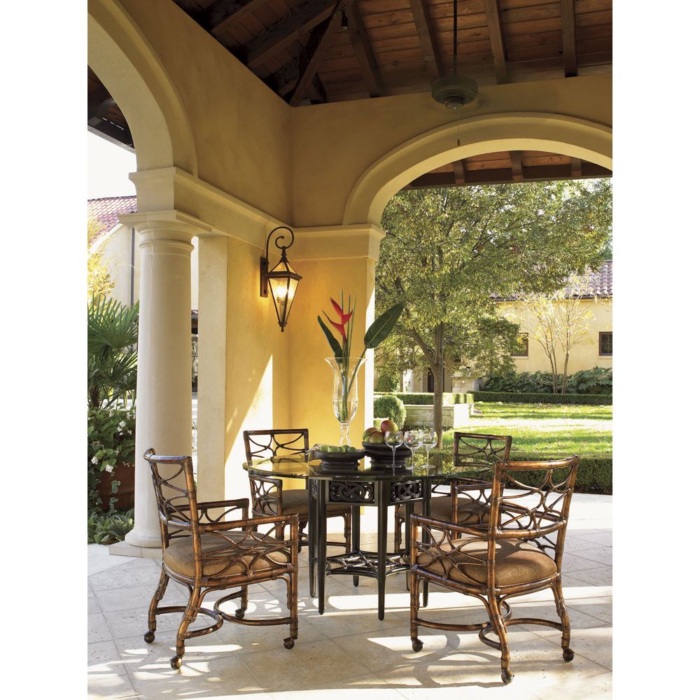 Dining Tables Sugar And Lace Dining Table With 60 Inch Glass Top - Kona Blend