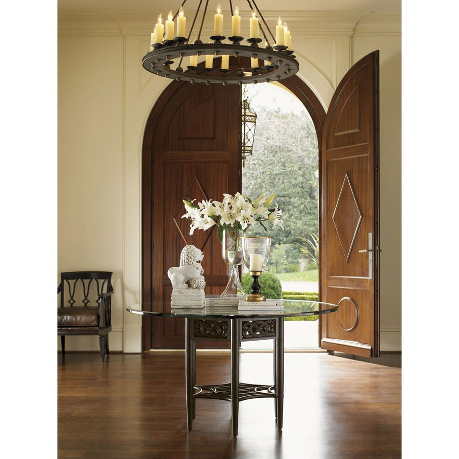 Dining Tables Sugar And Lace Dining Table With 54 Inch Glass Top - Kona Blend