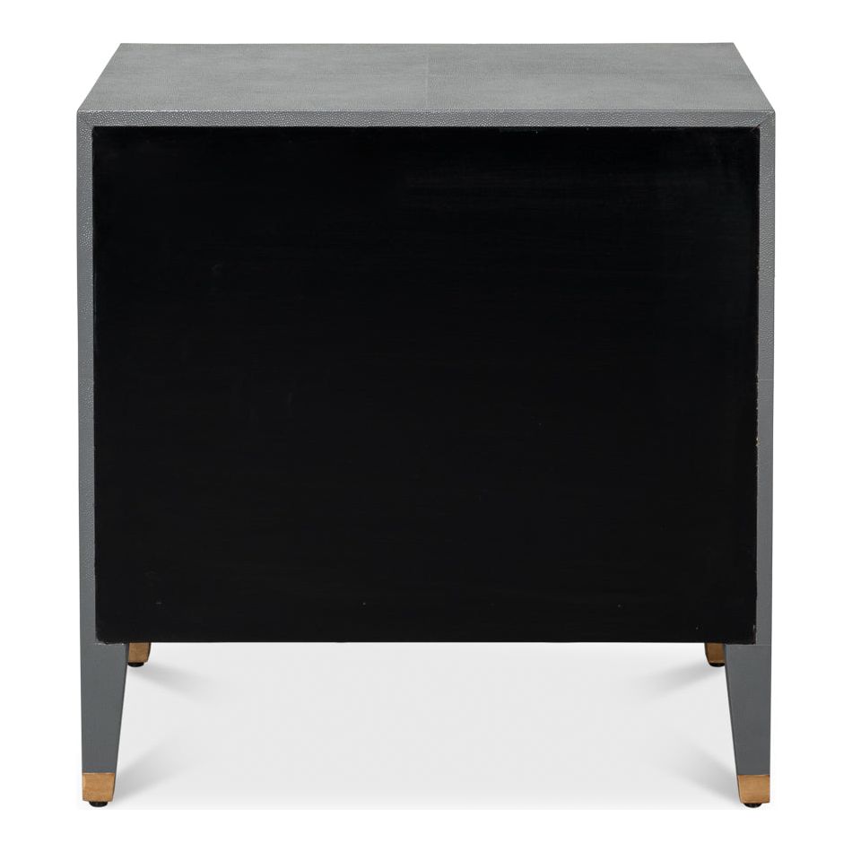Gabriella Two-Drawer Shagreen Nightstand