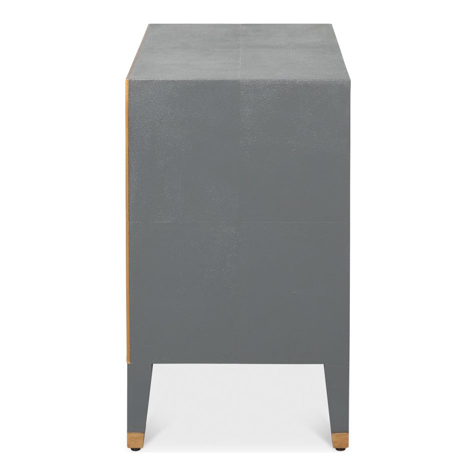 Gabriella Two-Drawer Shagreen Nightstand