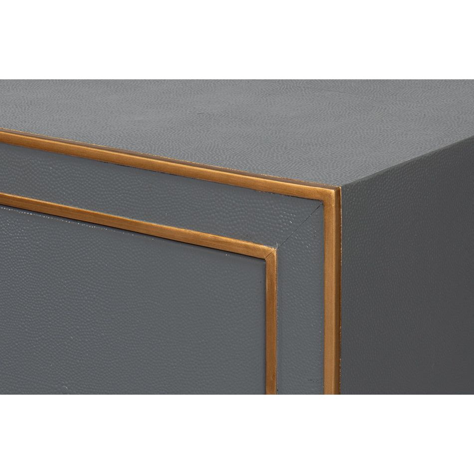 Gabriella Two-Drawer Shagreen Nightstand