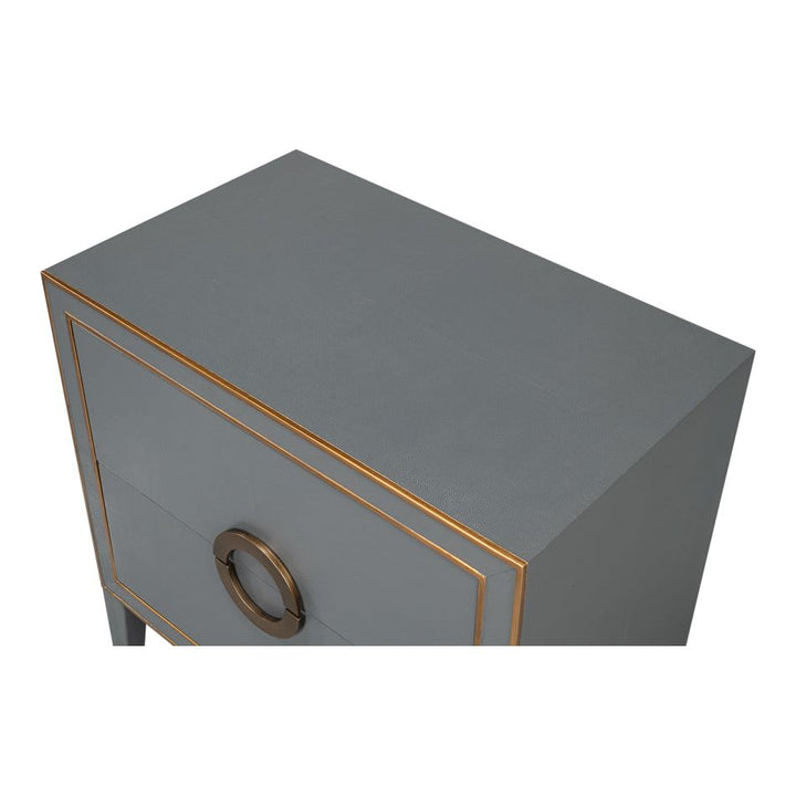 Gabriella Two-Drawer Shagreen Nightstand