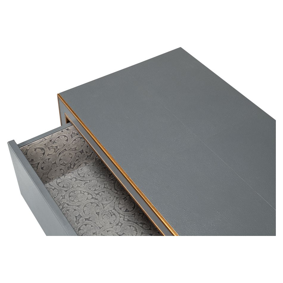 Gabriella Two-Drawer Shagreen Nightstand