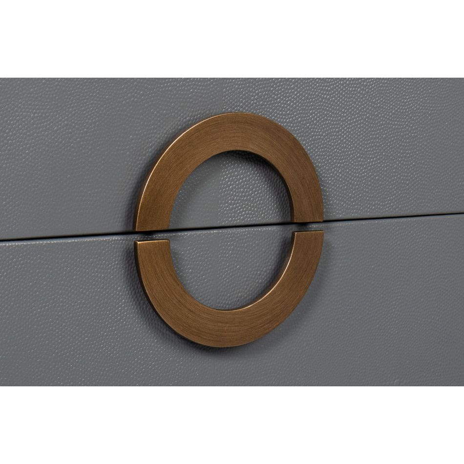 Gabriella Two-Drawer Shagreen Nightstand