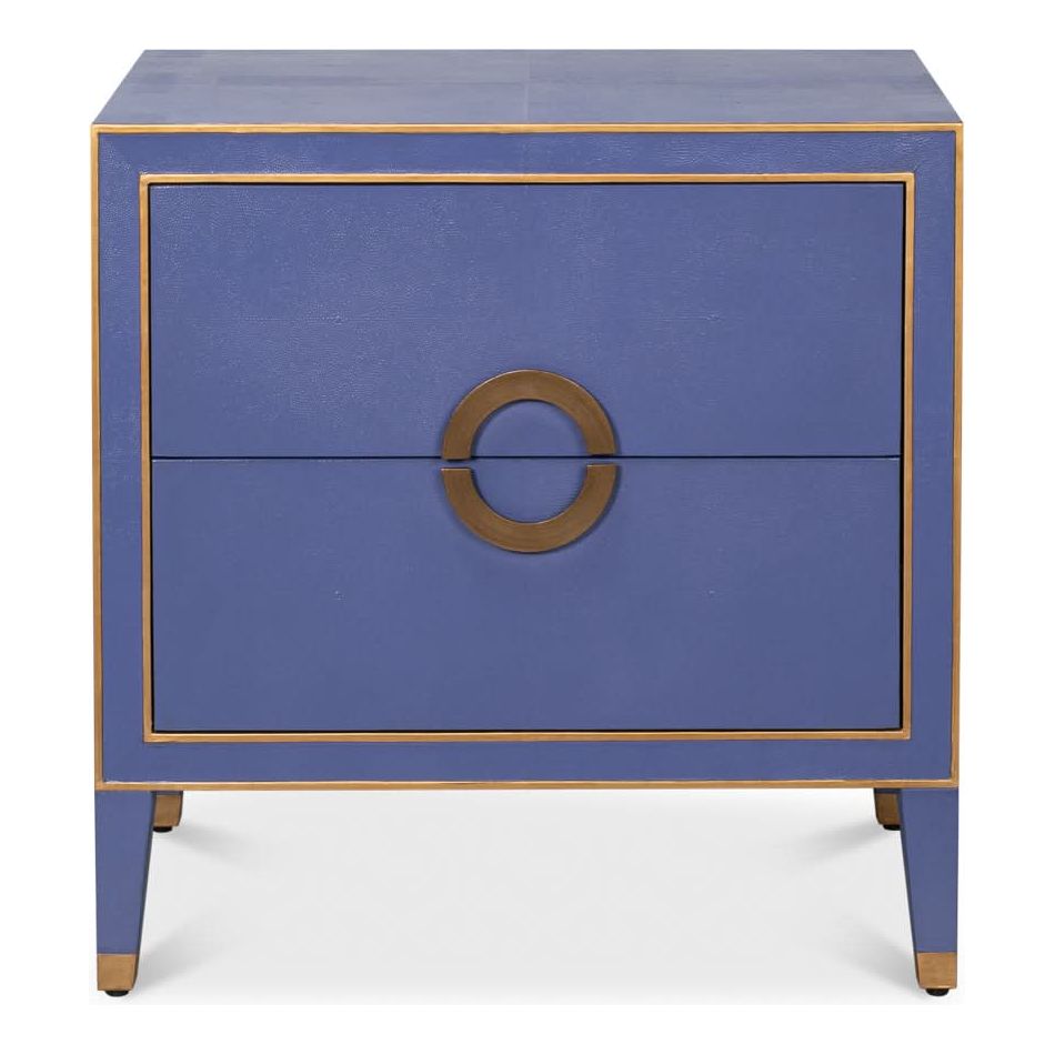 Nightstands Gabriella Two-Drawer Shagreen Nightstand