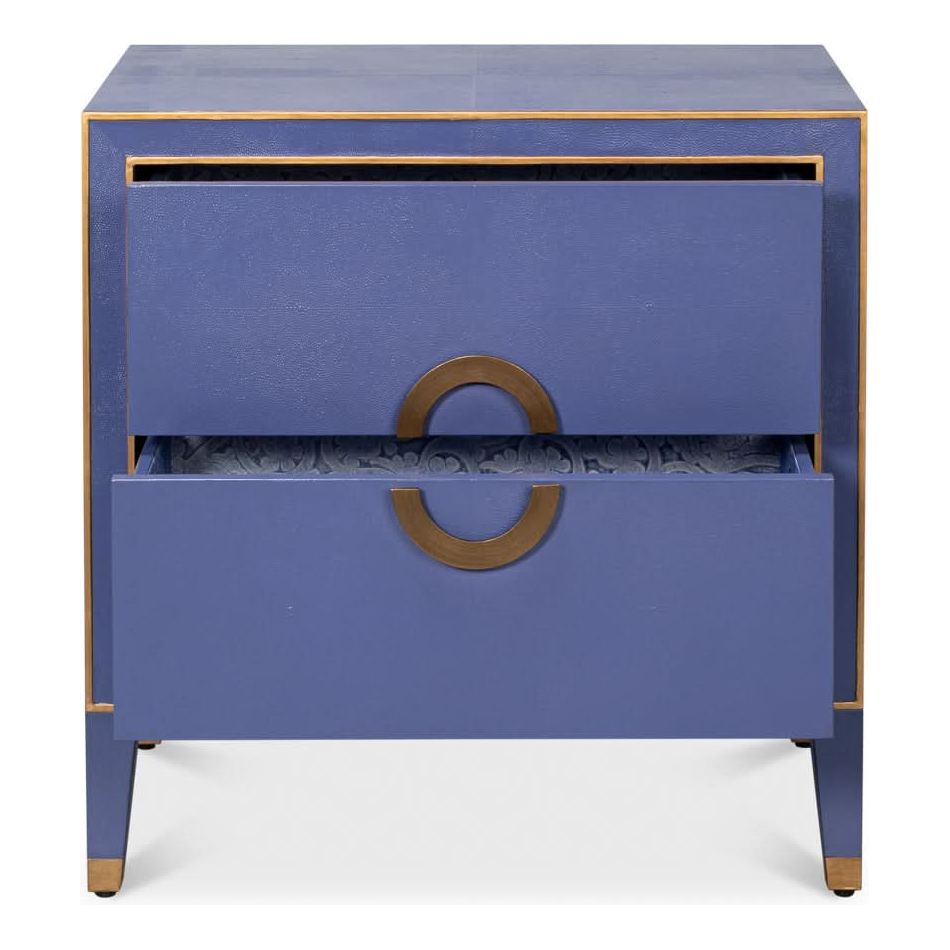 Nightstands Gabriella Two-Drawer Shagreen Nightstand