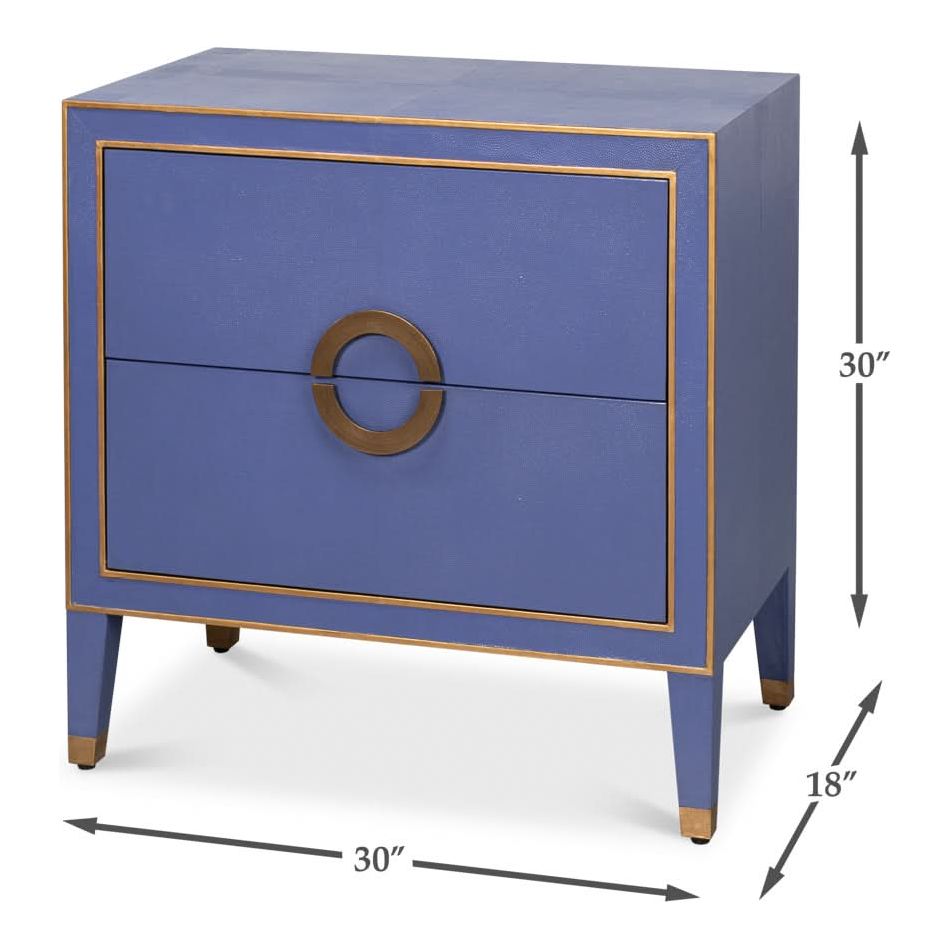 Gabriella Two-Drawer Shagreen Nightstand