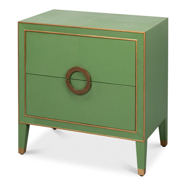 Gabriella Two-Drawer Shagreen Nightstand