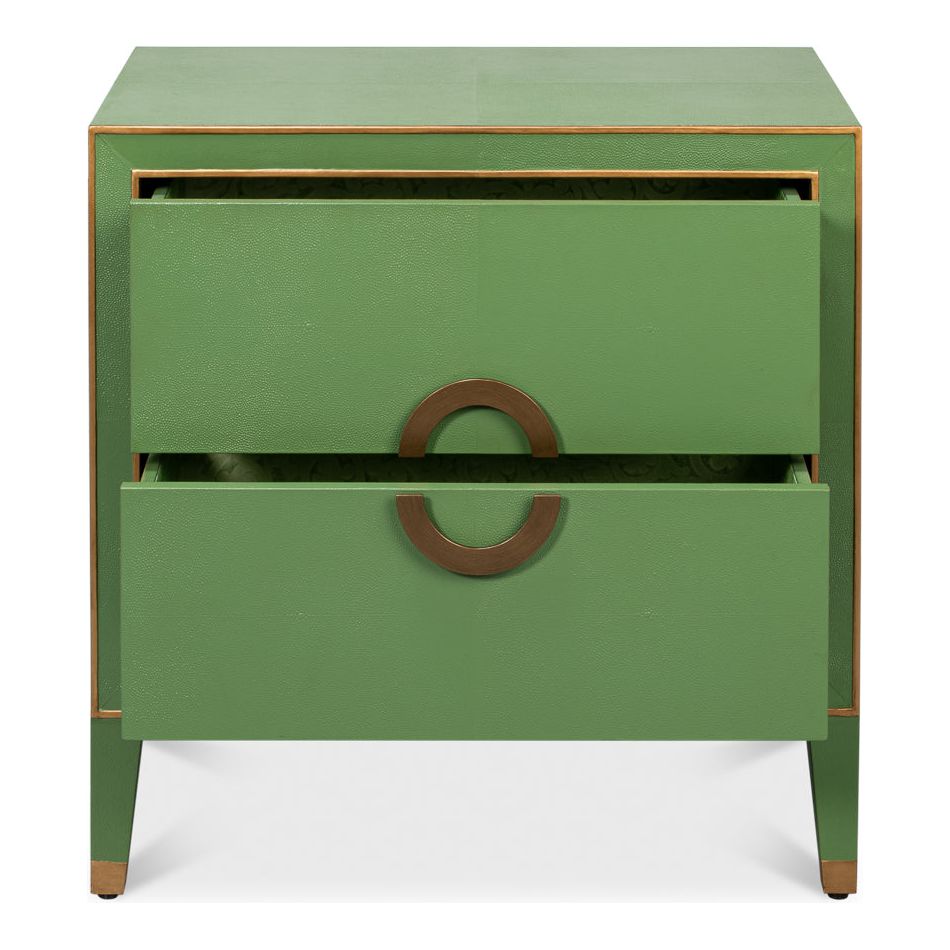 Gabriella Two-Drawer Shagreen Nightstand