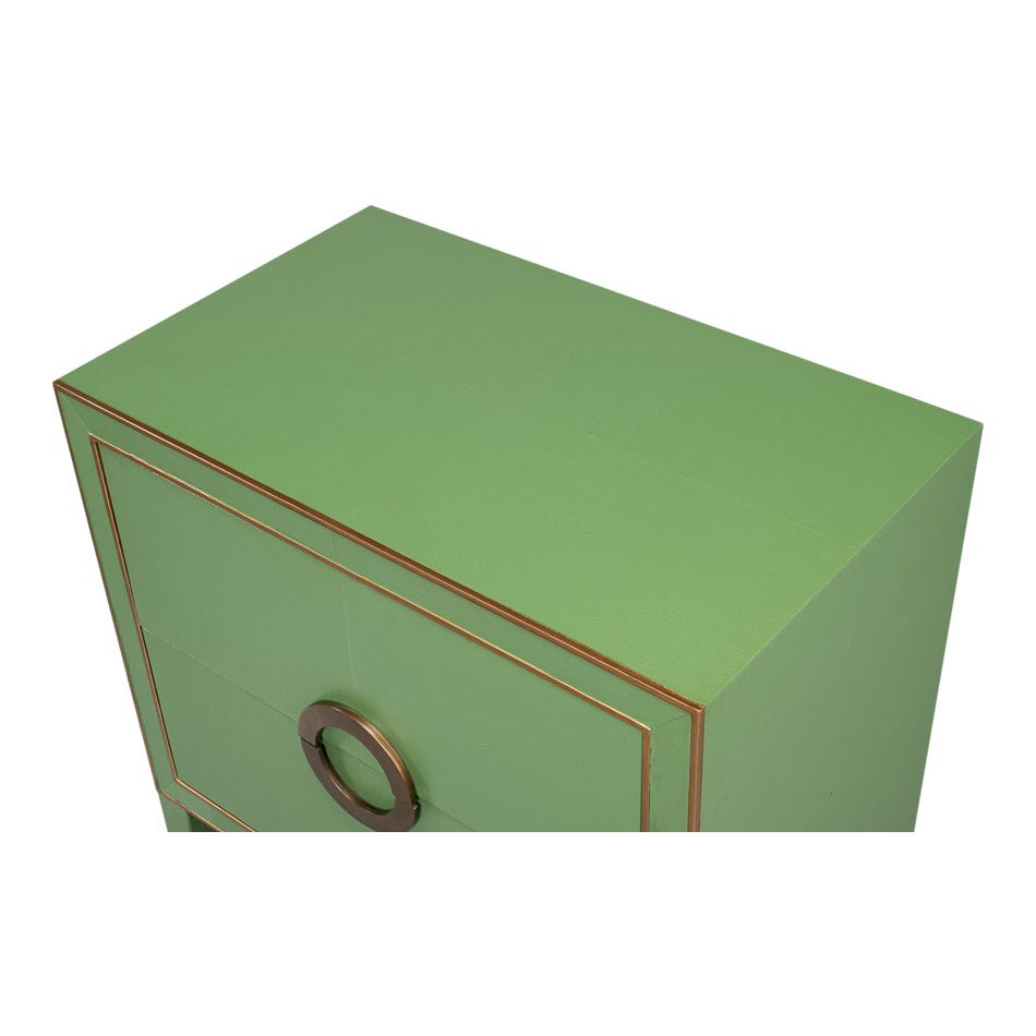 Gabriella Two-Drawer Shagreen Nightstand