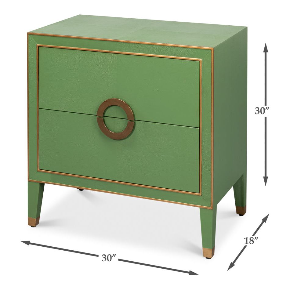 Gabriella Two-Drawer Shagreen Nightstand