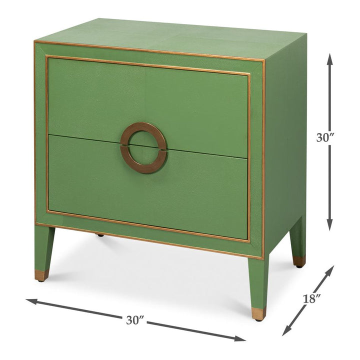 Gabriella Two-Drawer Shagreen Nightstand