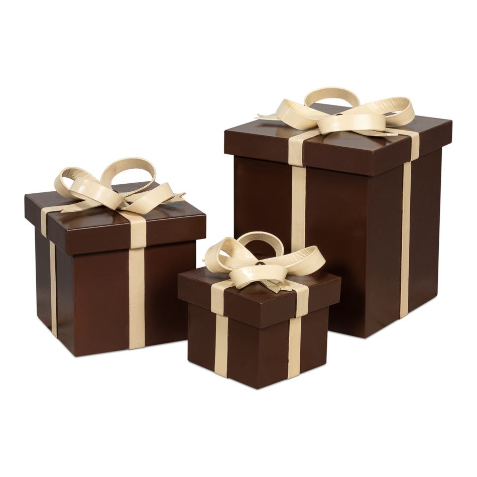 Ferrell Leather Holiday Boxes S/3 Navy
