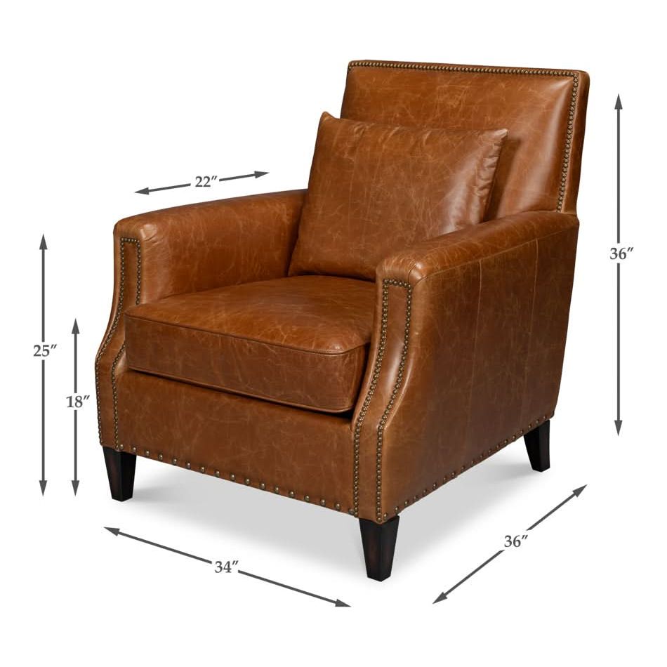 Dimity Distilled Leather Chair Brown