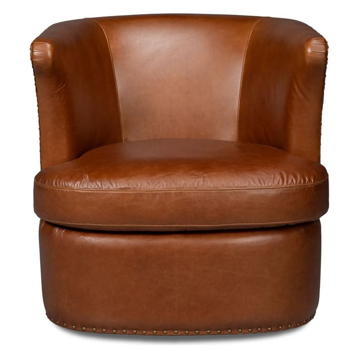 Lounge Chairs Spencer Distilled Leather Swivel Chair