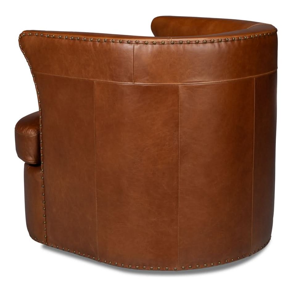 Lounge Chairs Spencer Distilled Leather Swivel Chair