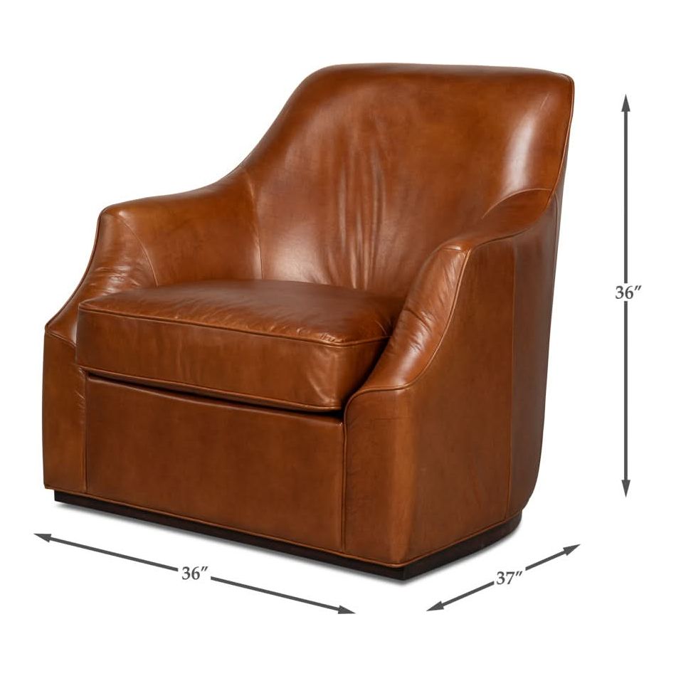 Parrish Distilled Leather Swivel Havana