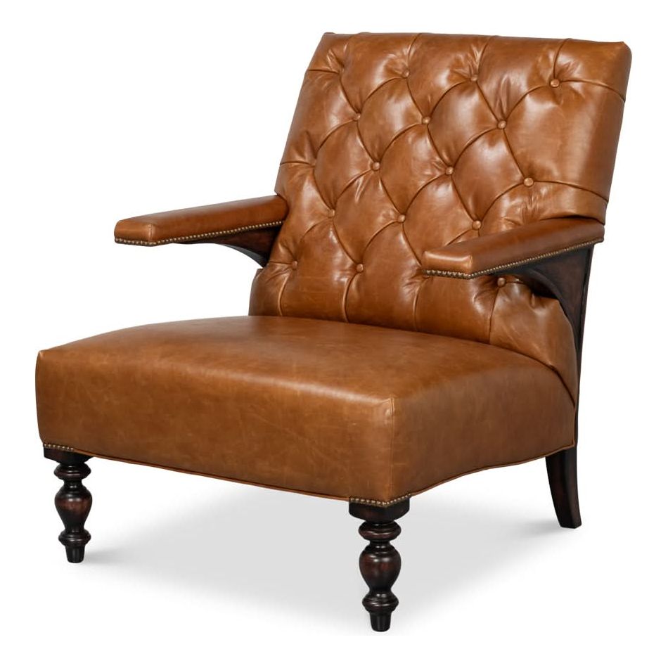 Lounge Chairs Dawson Distilled Leather Chair,Cuba Brn