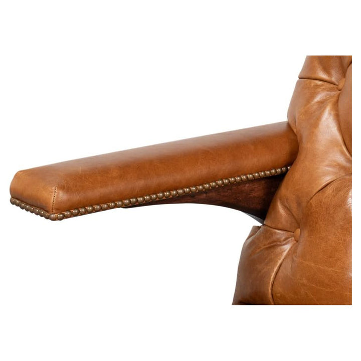 Dawson Distilled Leather Chair,Cuba Brn