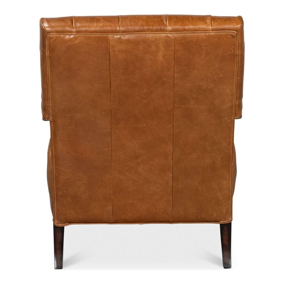Dawson Distilled Leather Chair,Cuba Brn