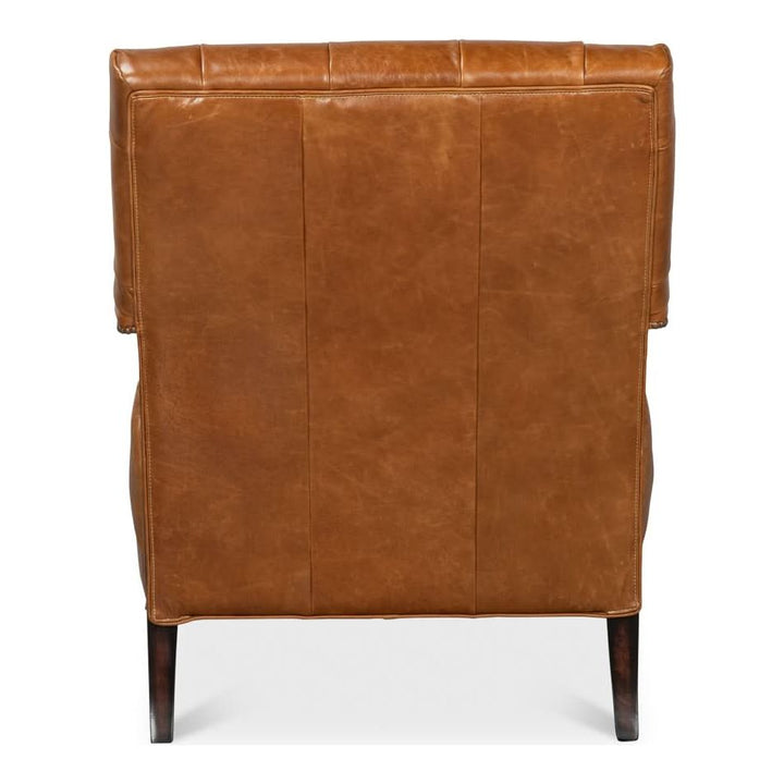 Dawson Distilled Leather Chair,Cuba Brn