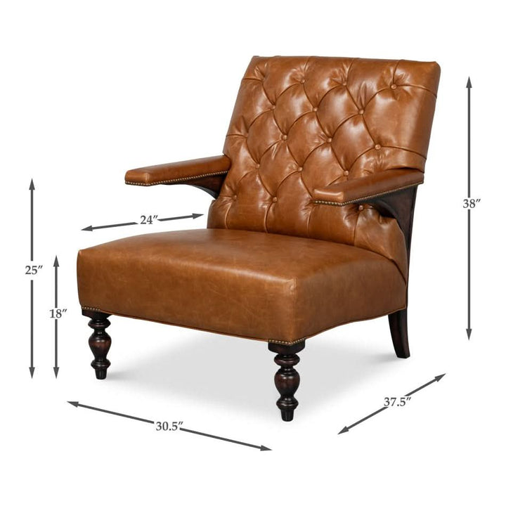 Dawson Distilled Leather Chair,Cuba Brn