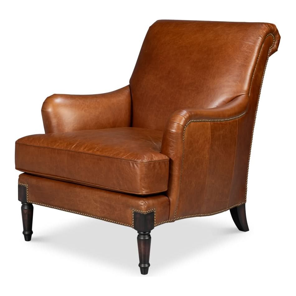 Gaston Distilled Leather Chair Brown