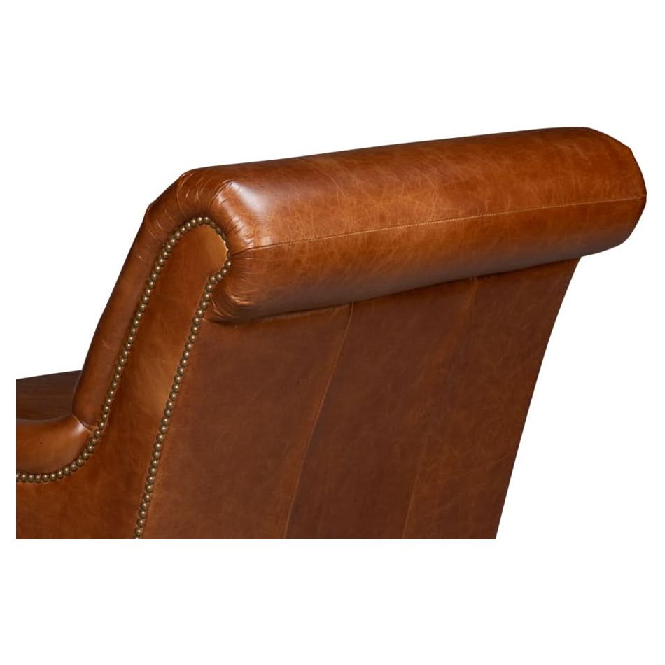 Gaston Distilled Leather Chair Brown