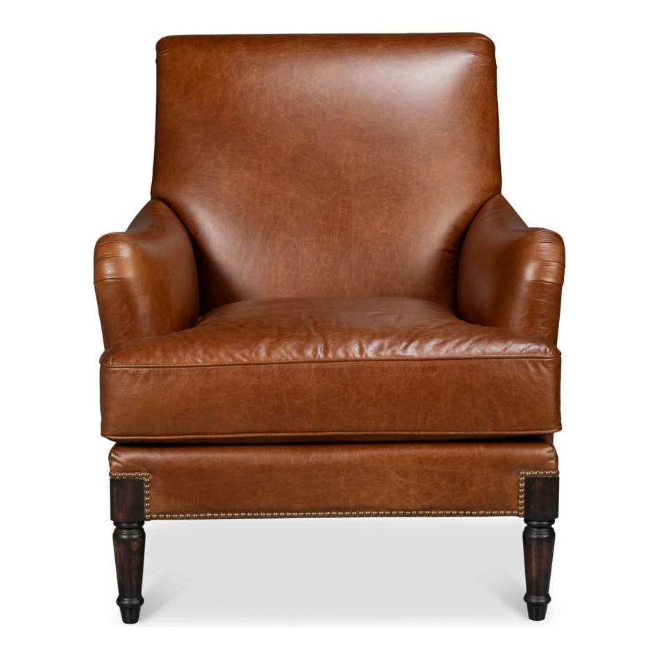 Gaston Distilled Leather Chair Brown