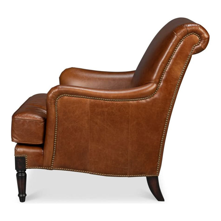 Gaston Distilled Leather Chair Brown