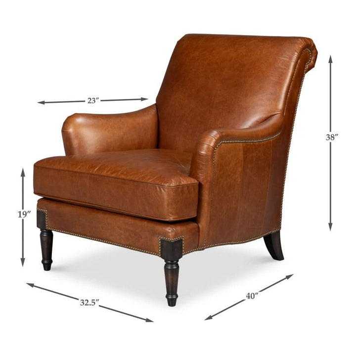 Gaston Distilled Leather Chair Brown