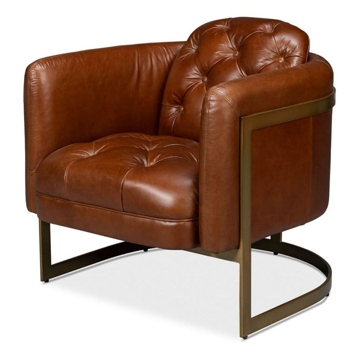 Finn Leather Club Chair Havana Brown