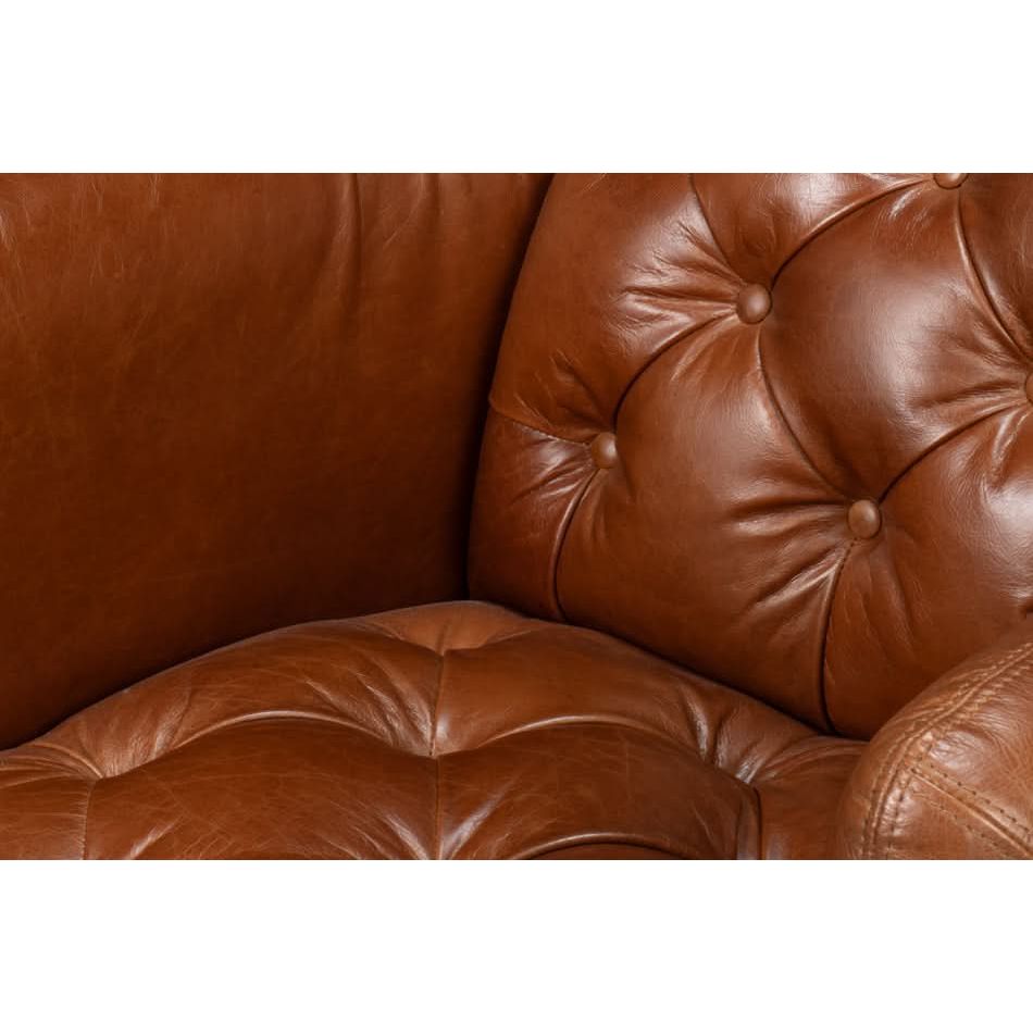 Finn Leather Club Chair Havana Brown