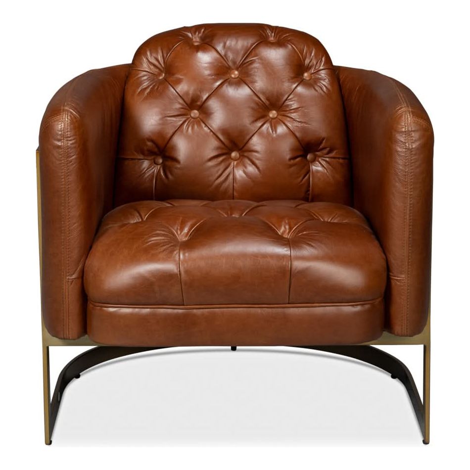 Finn Leather Club Chair Havana Brown