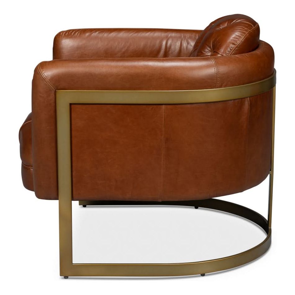 Finn Leather Club Chair Havana Brown