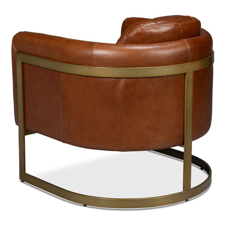 Finn Leather Club Chair Havana Brown