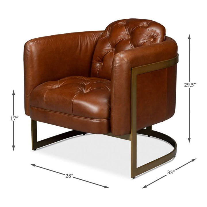 Finn Leather Club Chair Havana Brown