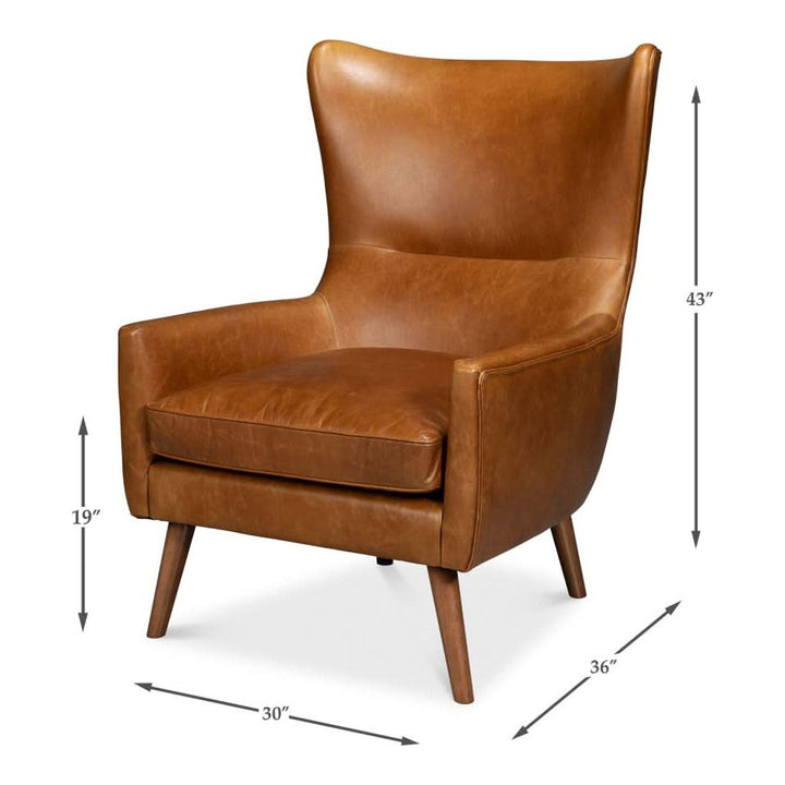 Patron Highback Leather Chair, Brown