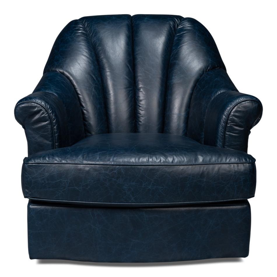 Scoth Swivel Chair In Distilled Leather