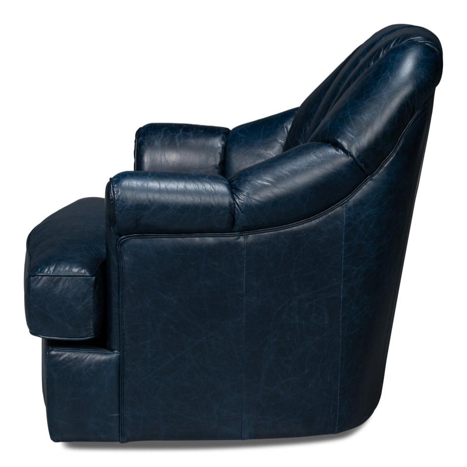 Scoth Swivel Chair In Distilled Leather