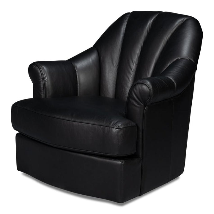 Scoth Swivel Chair In Distilled Leather