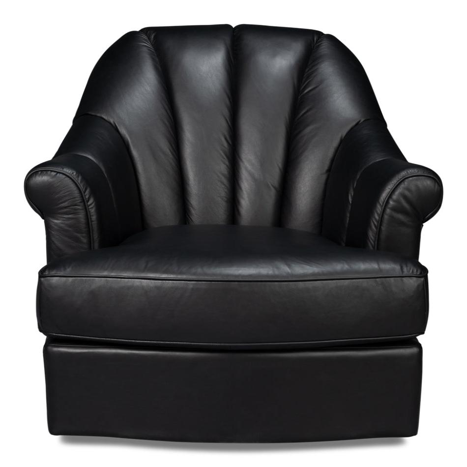 Scoth Swivel Chair In Distilled Leather