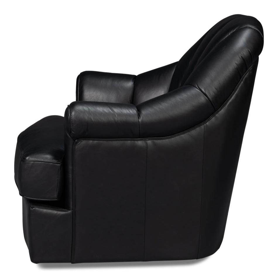 Scoth Swivel Chair In Distilled Leather